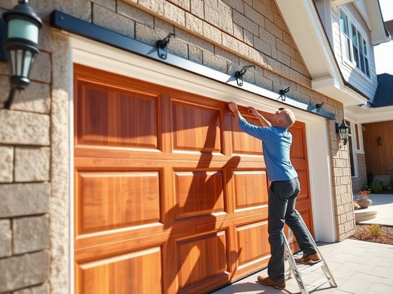 Professional garage door installation on luxury home